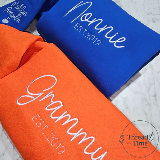 Custom Mama/Grandma/Papa Sweatshirt (not applique)