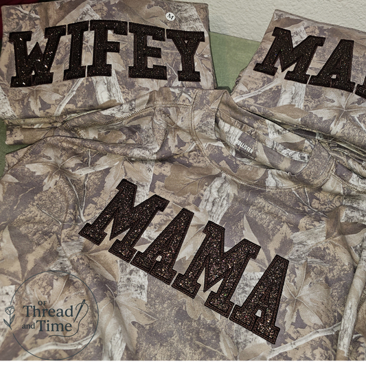 MAMA/WIFEY Camo Boxy Crop Tee