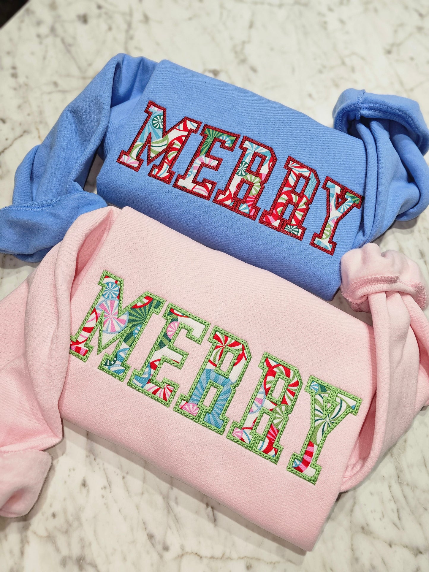 "MERRY" Applique Sweatshirt