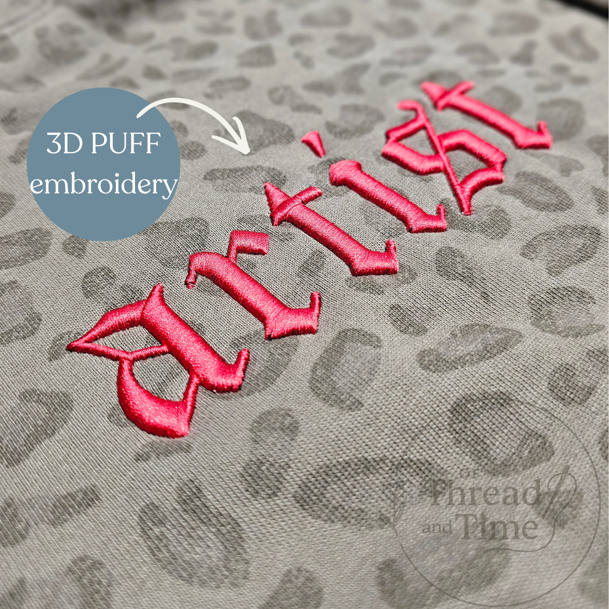 Customizable 3D Puff Leopard Hoodie