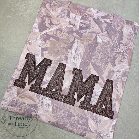 "MAMA" Camo Boxy Crop Tee