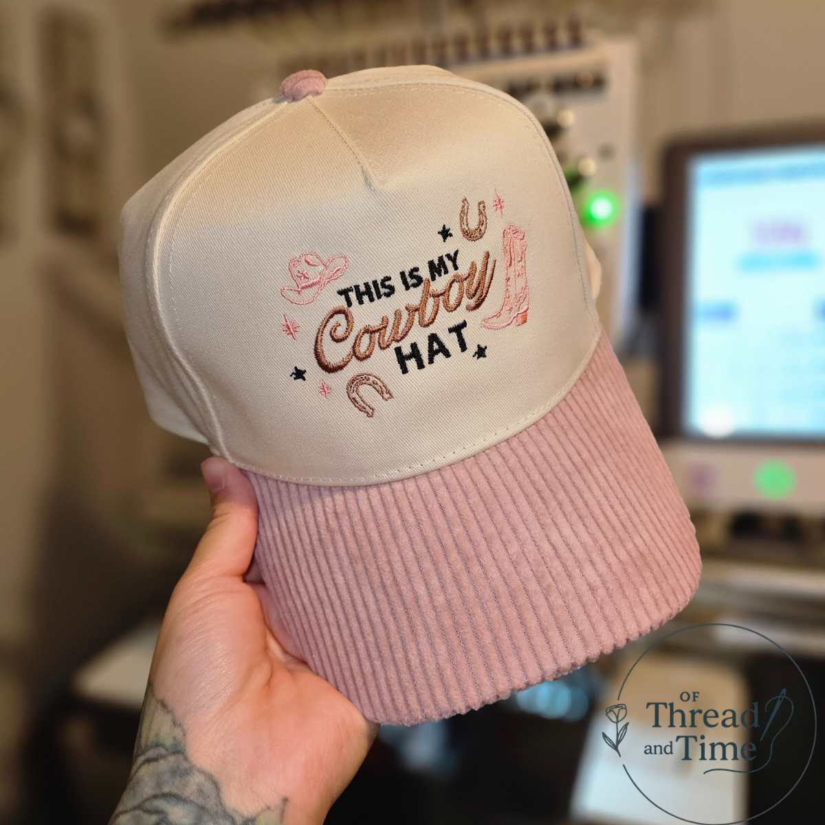 This is my cowboy hat (corduroy brim)