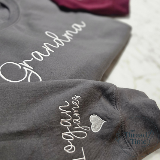 Custom Mama/Grandma/Papa Sweatshirt (not applique)