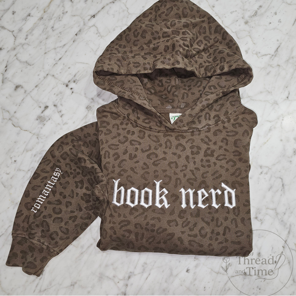BOOK NERD 3D puff leopard hoodie