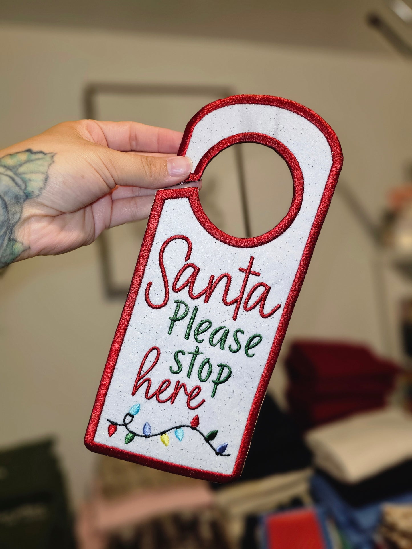Santa Please Stop Here Door hanger